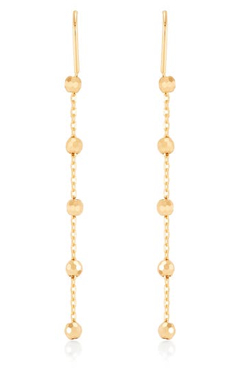 Frankie & Zoe Beaded Threader Drop Earrings In Gold