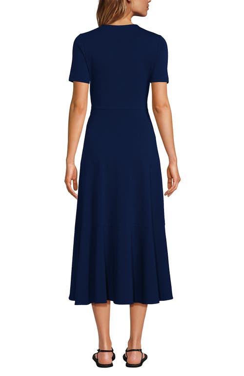 LANDS' END LANDS' END COTTON MODAL VNECK WRAP MINI DRESS
