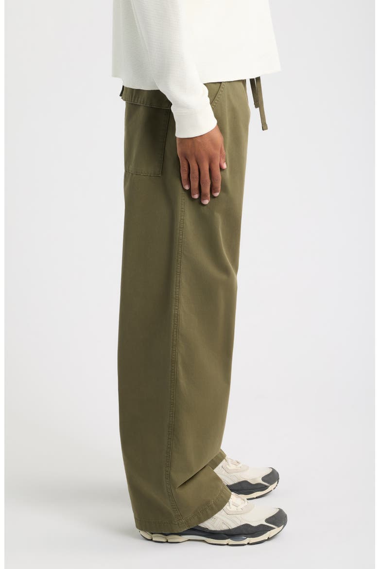 Relaxed Fit Cotton Twill Drawstring Pants, Alternate, color, OLIVE SARMA