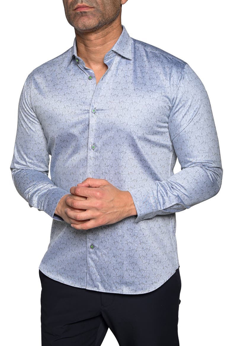 Fibonacci Resistance Contemporary Fit Button-Up Shirt, Alternate, color, GREY