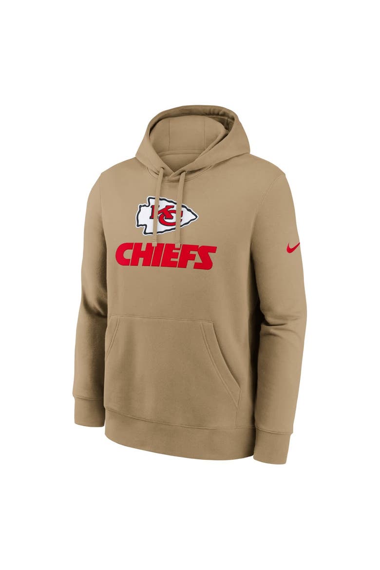 Men's Nike Tan Kansas City Chiefs Best Season Rewind Club Pullover Hoodie, Alternate, color, Tan