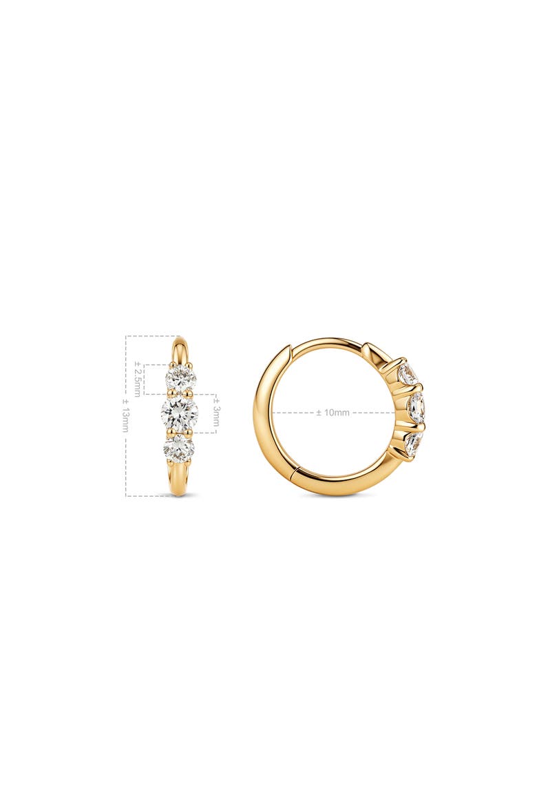 Triple Round Lab Grown Diamond Hoop Earrings in 14K Gold, Alternate, color, Gold