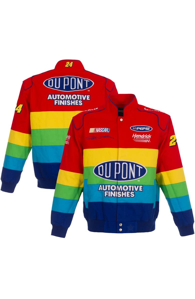 JH DESIGN Men's JH Design Red/Blue Jeff Gordon Twill Uniform Full-Snap Jacket, Main, color, Red