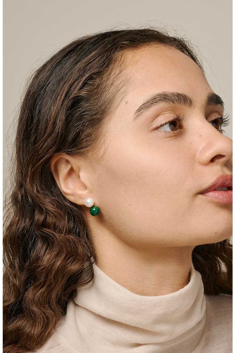 Columba Earrings, Alternate, color, Petrol Green