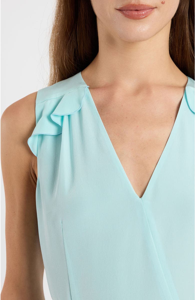 Santorelli Cona Silk Midi Dress with Ruffle Panel, Alternate, color, Sky Blue
