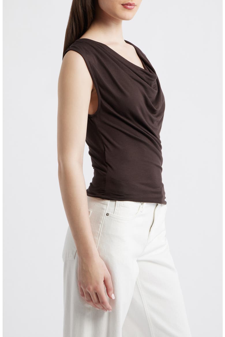 Camiseta Cowl Neck T-Shirt, Alternate, color, BROWN