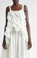 Tao Comme des Garçons Gathered Tumbled Cotton & Tulle Corset Top