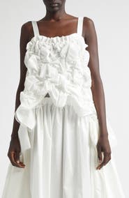 Tao Comme des Garçons Gathered Tumbled Cotton & Tulle Corset Top