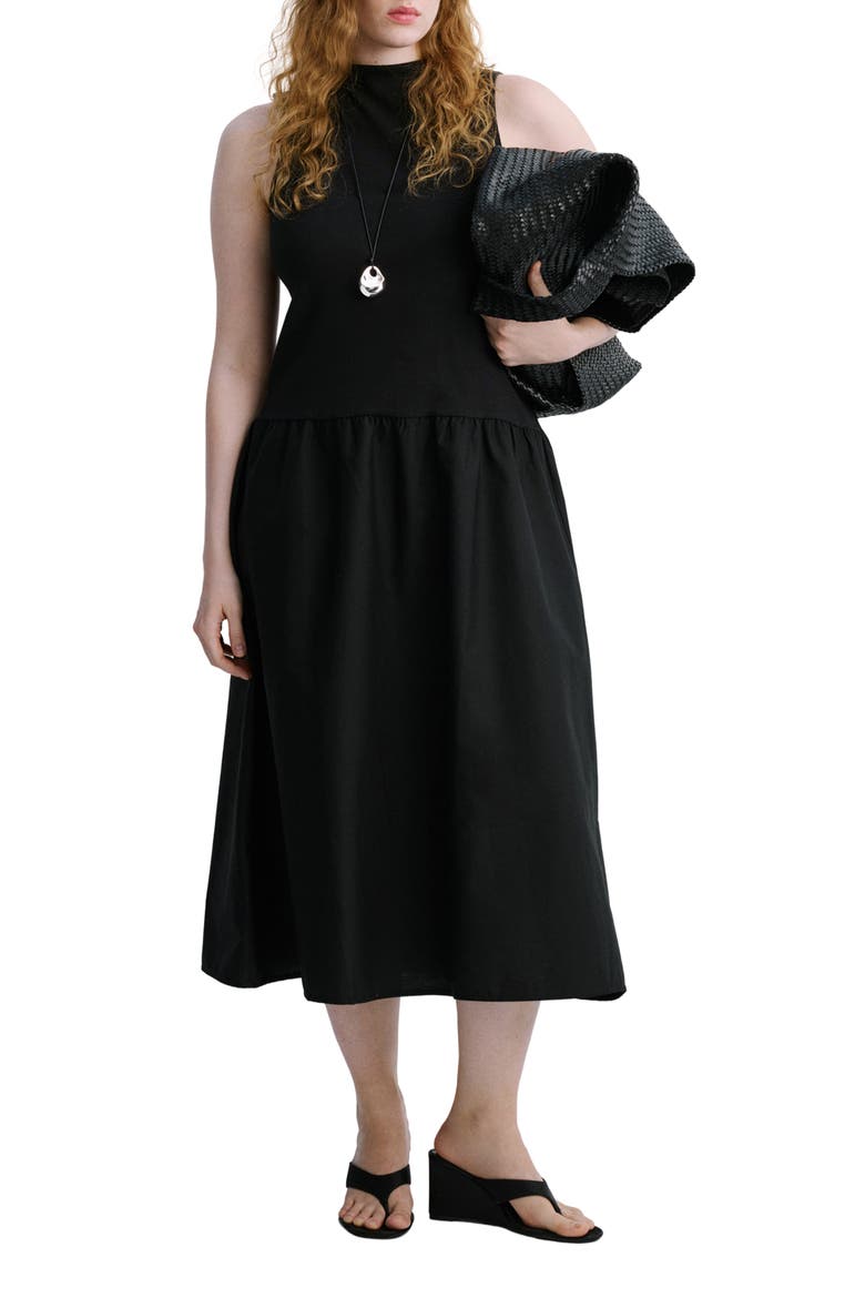long sleeve maxi denim dress Easel OVERSIZED Tiered in Dark L at June Adel Tumble dry low Mix Match Mix Match color-code:MOHA Size:Us 16