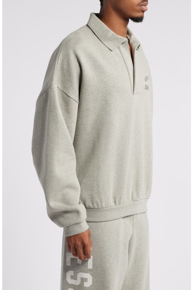 Gender Inclusive Cotton Blend Polo Sweatshirt, Alternate, color, DARK HEATHER