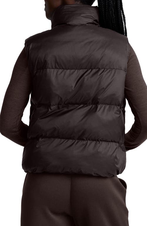 Beyond Yoga Big Cozy Puffer Vest In Dark Chocolate In Burgundy