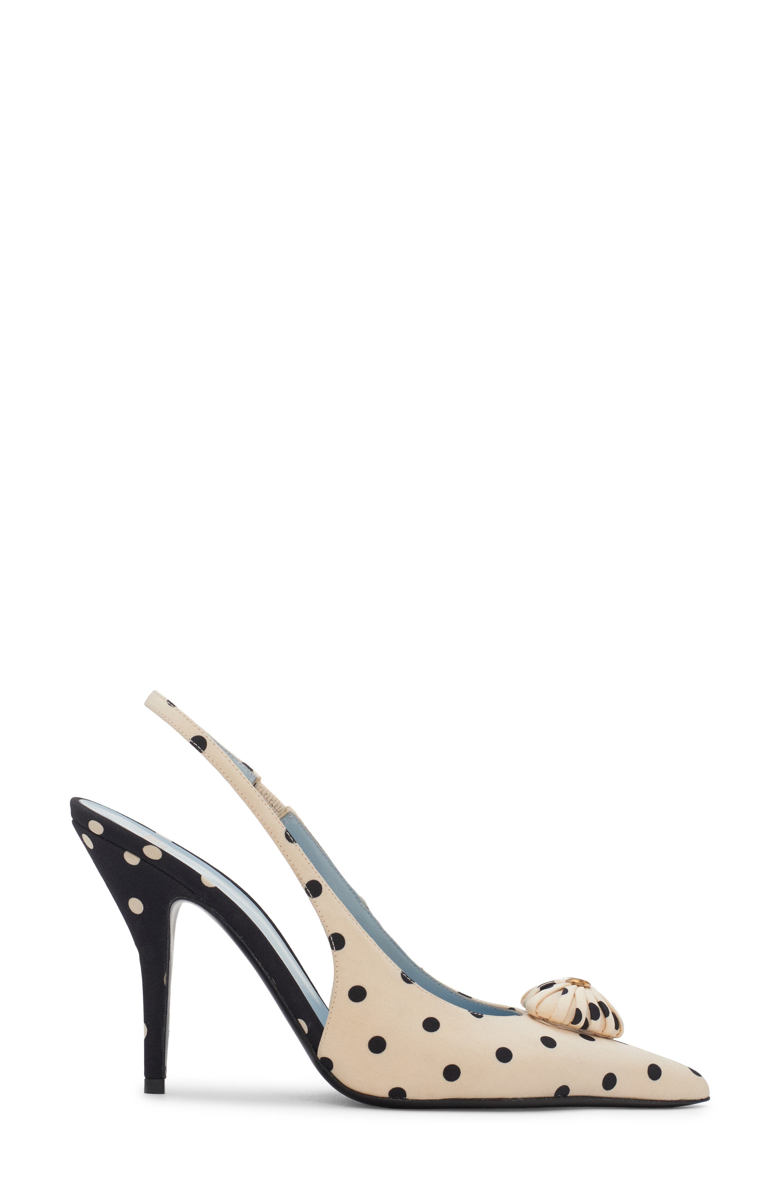 Coeur Royal Polka Dot Slingback Pump, Alternate, color, BLACK/ OFF WHITE
