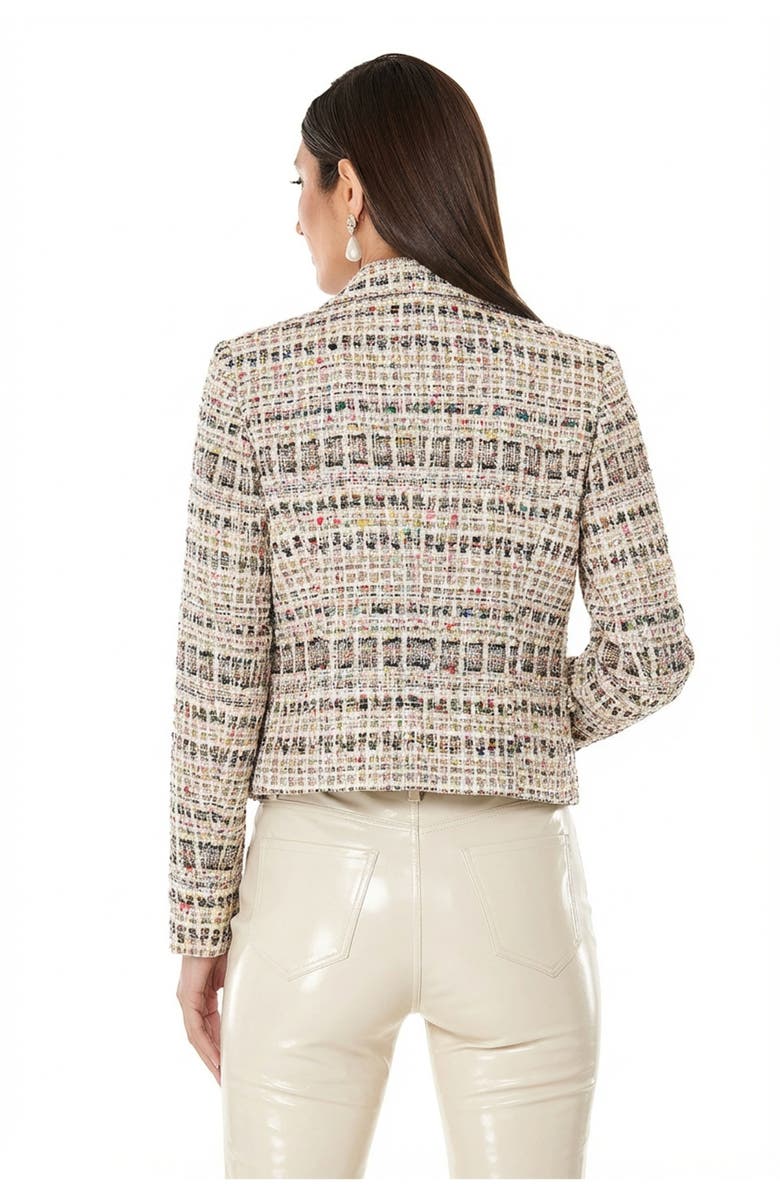 The Noli Shop Gabrielle Double Breasted Tweed Blazer, Alternate, color, Ecru