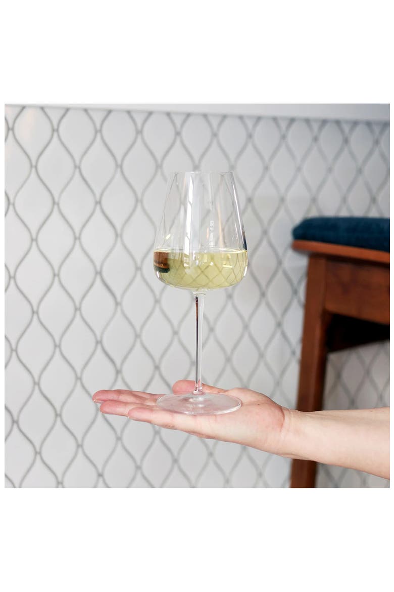 Talismano 18 oz. White Wine Stems, Set of 4, Alternate, color, CLEAR