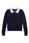 Kids' Poplin Collar Cotton Blend Fleece Sweatshirt