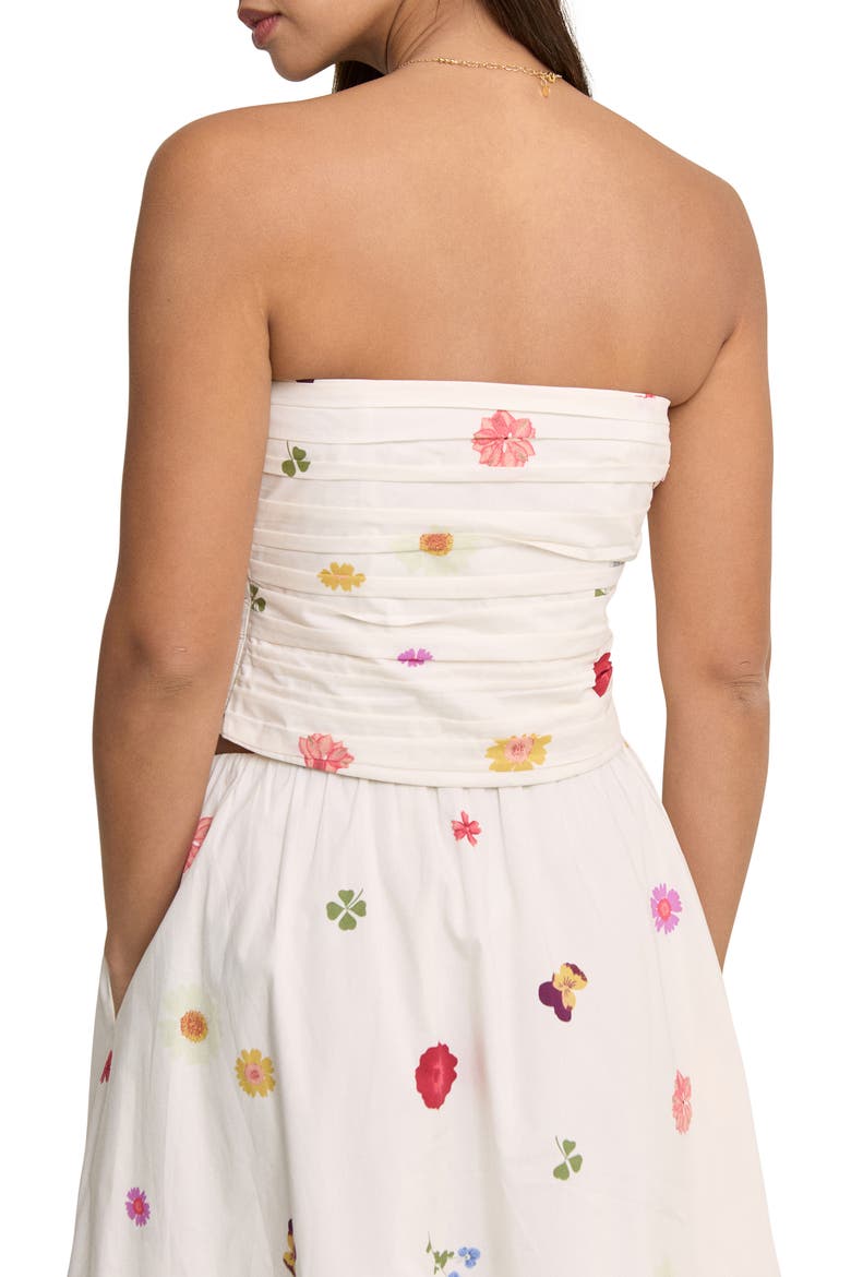 Felicity Floral Print Bandeau Top, Alternate, color, WHITE