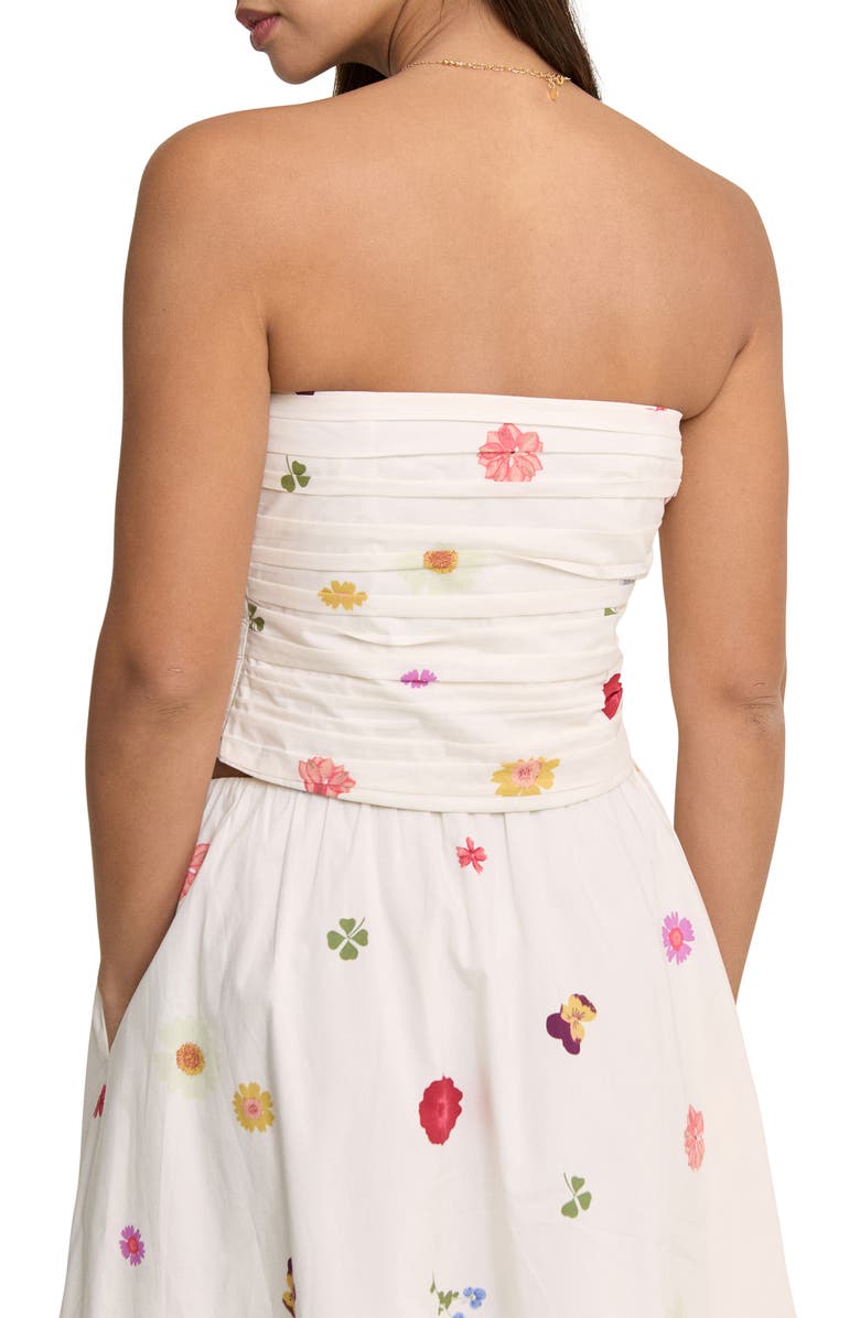 Nobody's Child Felicity Floral Print Bandeau Top, Alternate, color, White