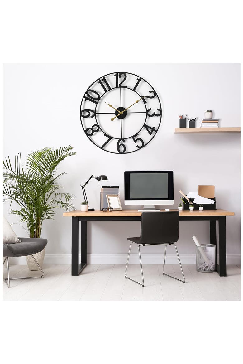 24 Inch Numeral Wall Clock, Alternate, color, BLACK