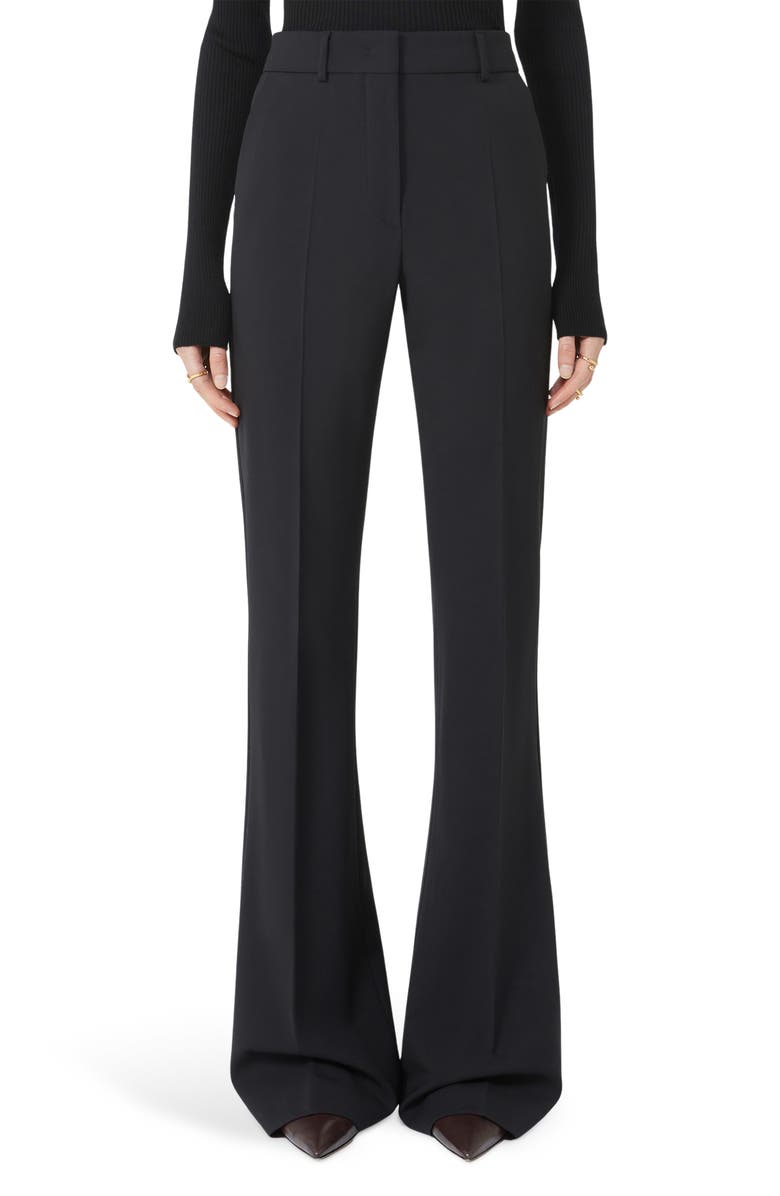 SPORTMAX Febe Stretch Wool Flare Leg Pants, Main, color, Black