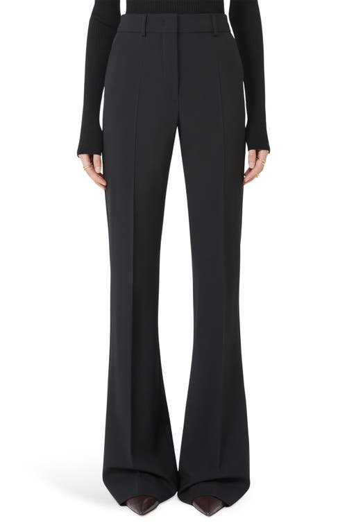 Sportmax Lince Flare Trousers With Customised Double Belt In Black