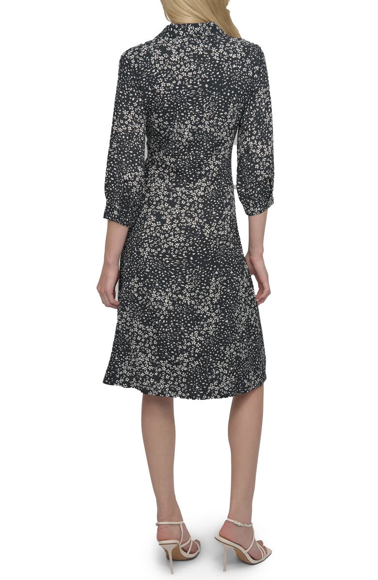 DKNY Button Front Shirtdress, Alternate, color, Black