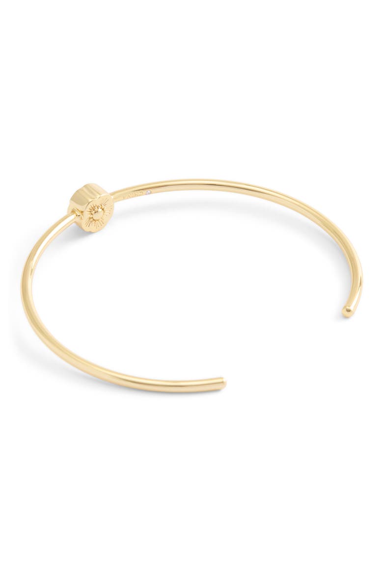 Faux Pearl Tearose Thin Cuff Bracelet, Alternate, color, SHINY GOLD