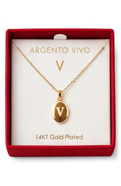 Initial Oval Locket Necklace
