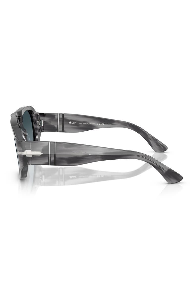 Gender Inclusive Vincent 53mm Polarized Pilot Sunglasses, Alternate, color, STRIPED GREY / BLUE