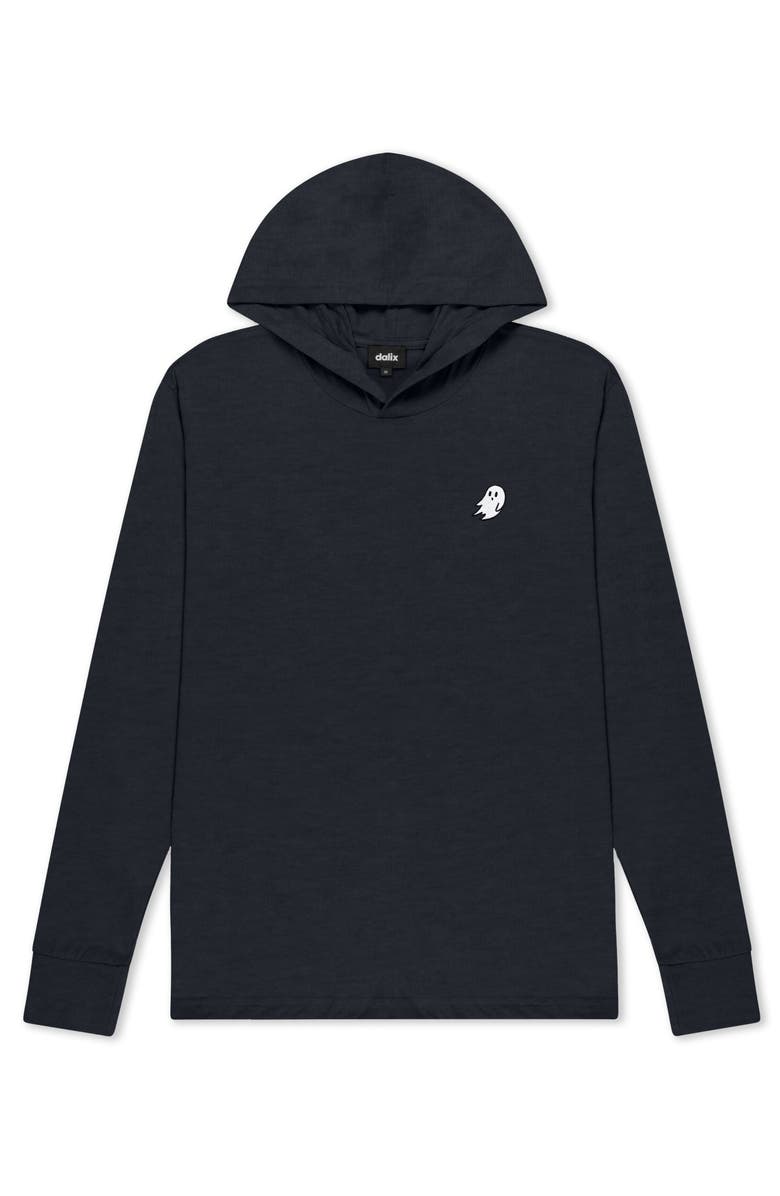 Dalix Mens Ghost Hooded Long Sleeve Jersey Tee, Main, color, Charcoal