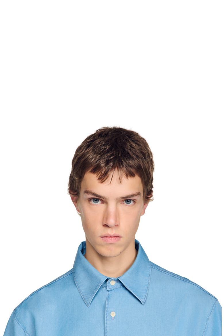 Loose-fit faded shirt, Alternate, color, Blue