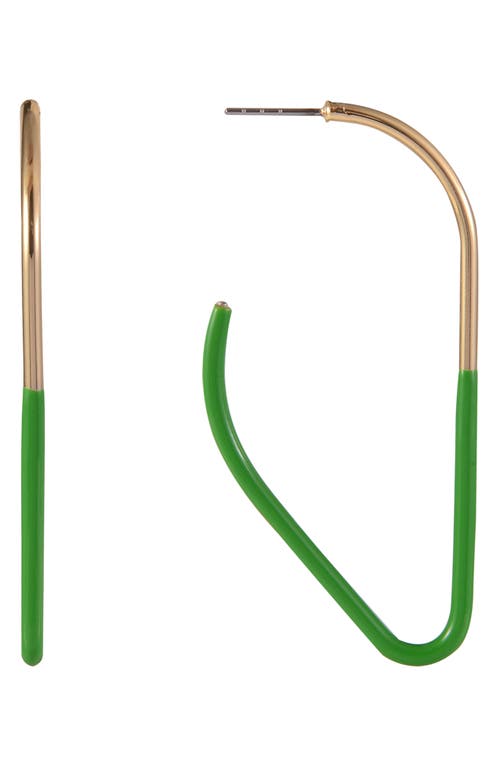 Laundry By Shelli Segal Enamel Triangular Drop Earrings In Green