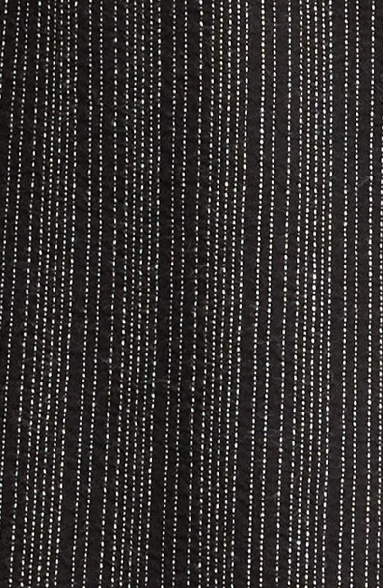 Eileen Fisher Stripe Mandarin Collar Shirt Jacket, Alternate, color, Black