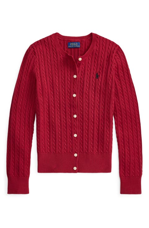 Kids' Mini Cotton Cable Knit Cardigan