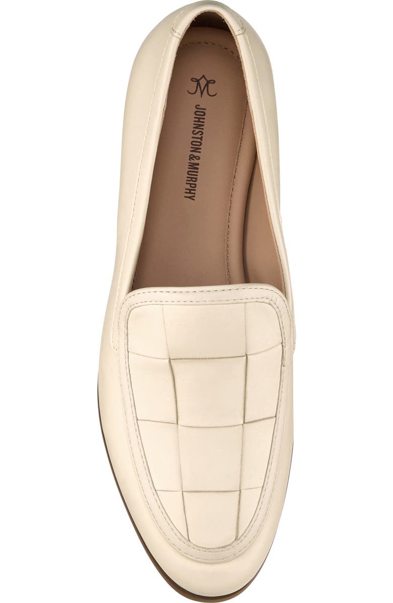 Johnston & Murphy Ali Woven Loafer, Alternate, color, Bone Nappa Leather