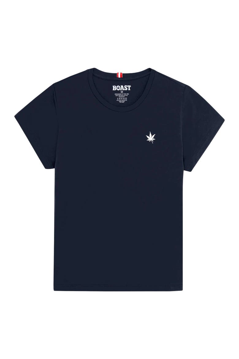Women's Pima Cotton Tee, Main, color, Navy