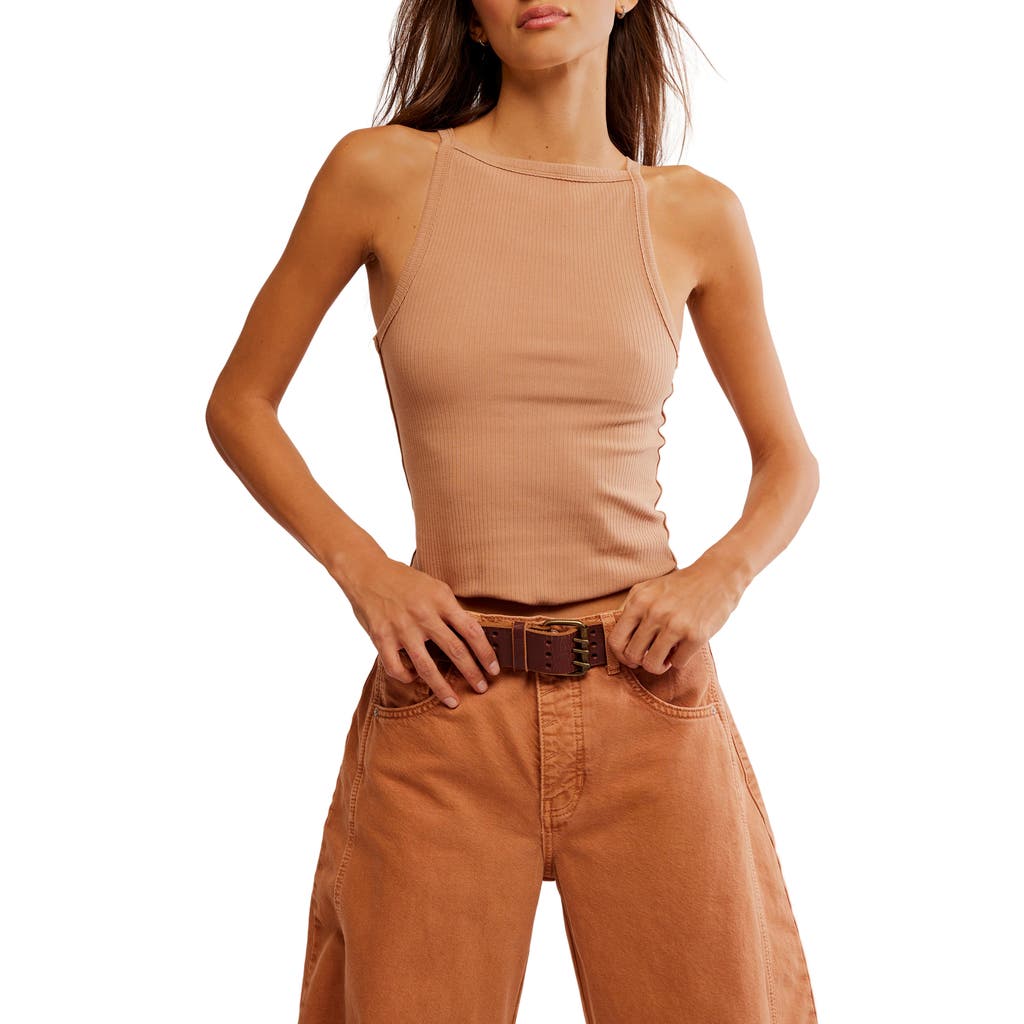 Shop Free People Mia Rib Tank In Macchiato