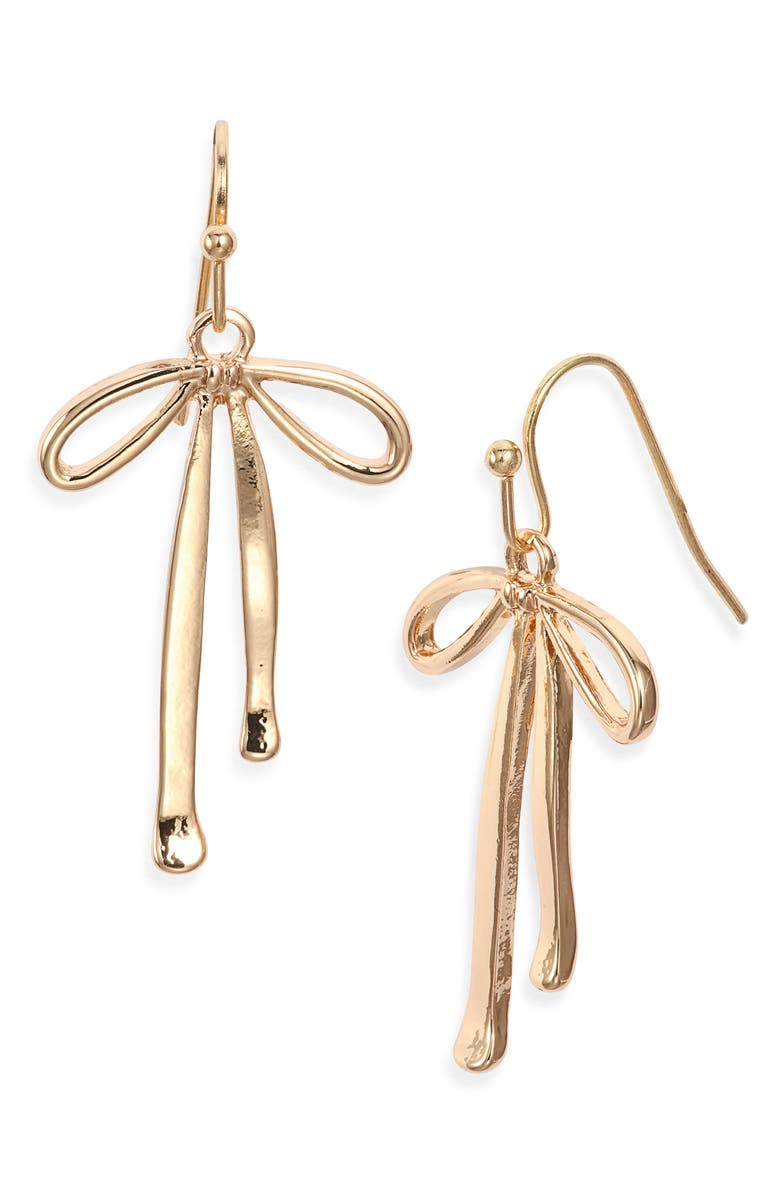 BP. Bow Drop Earrings, Main, color, Gold