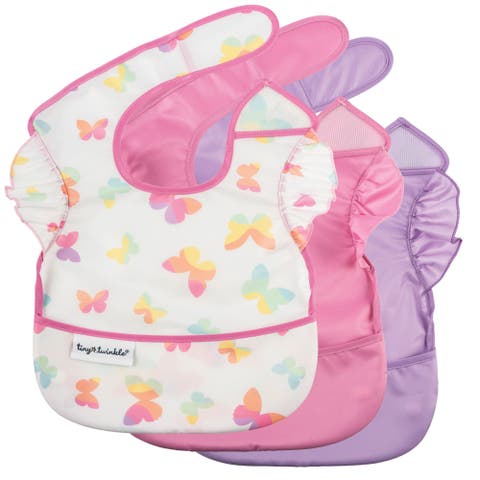 Mess-Proof and Waterproof Baby Food BPA-Free Bib w/Adjustable Closure 3pc - Solids