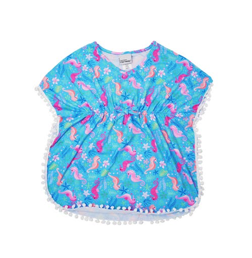 Flap Happy Triple Brushed Girls Upf 50+ Kaia Beach Swim Cover-up In Seahorse Garden