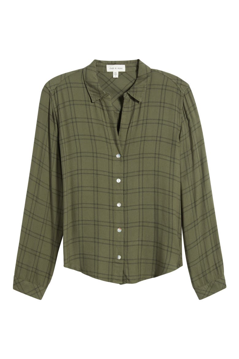 Classic Plaid Button-Up Shirt, Alternate, color, FOREST FLOOR