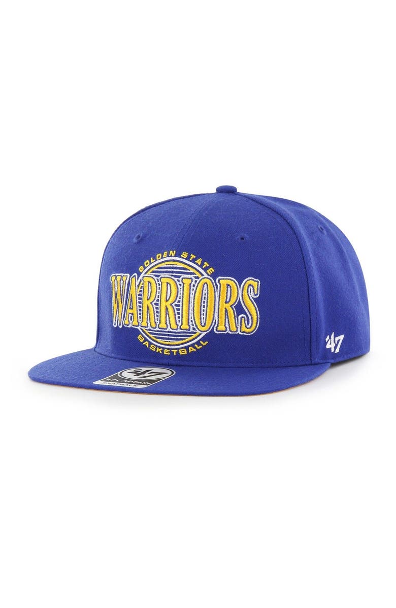 '47 Men's '47 Royal Golden State Warriors High Post Captain Snapback Hat, Alternate, color, 