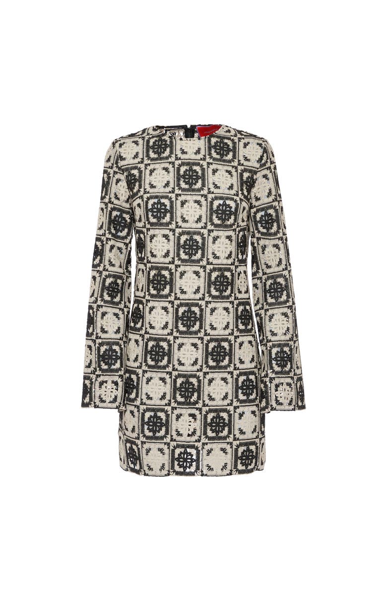 La DoubleJ Mini Supremes Swing Dress, Alternate, color, Mini Tiles Macrame' Black