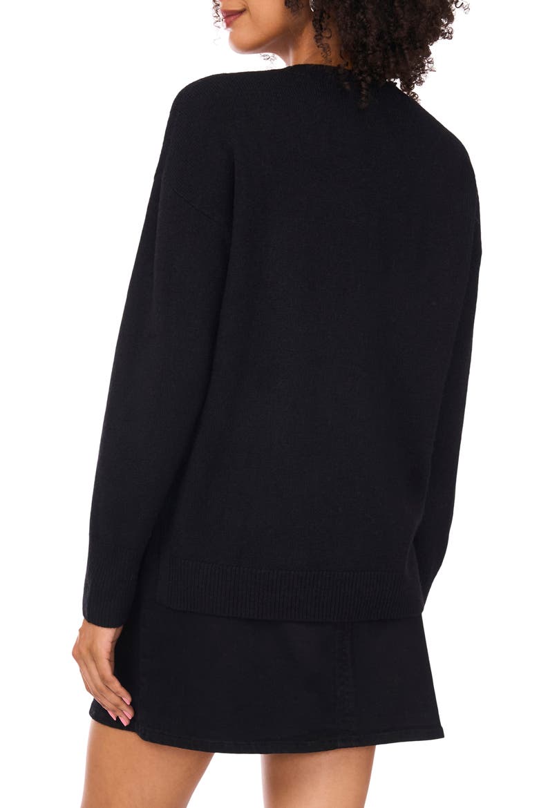 Sequin Beaded Embroidery Detail Sweater, Alternate, color, RICH BLACK