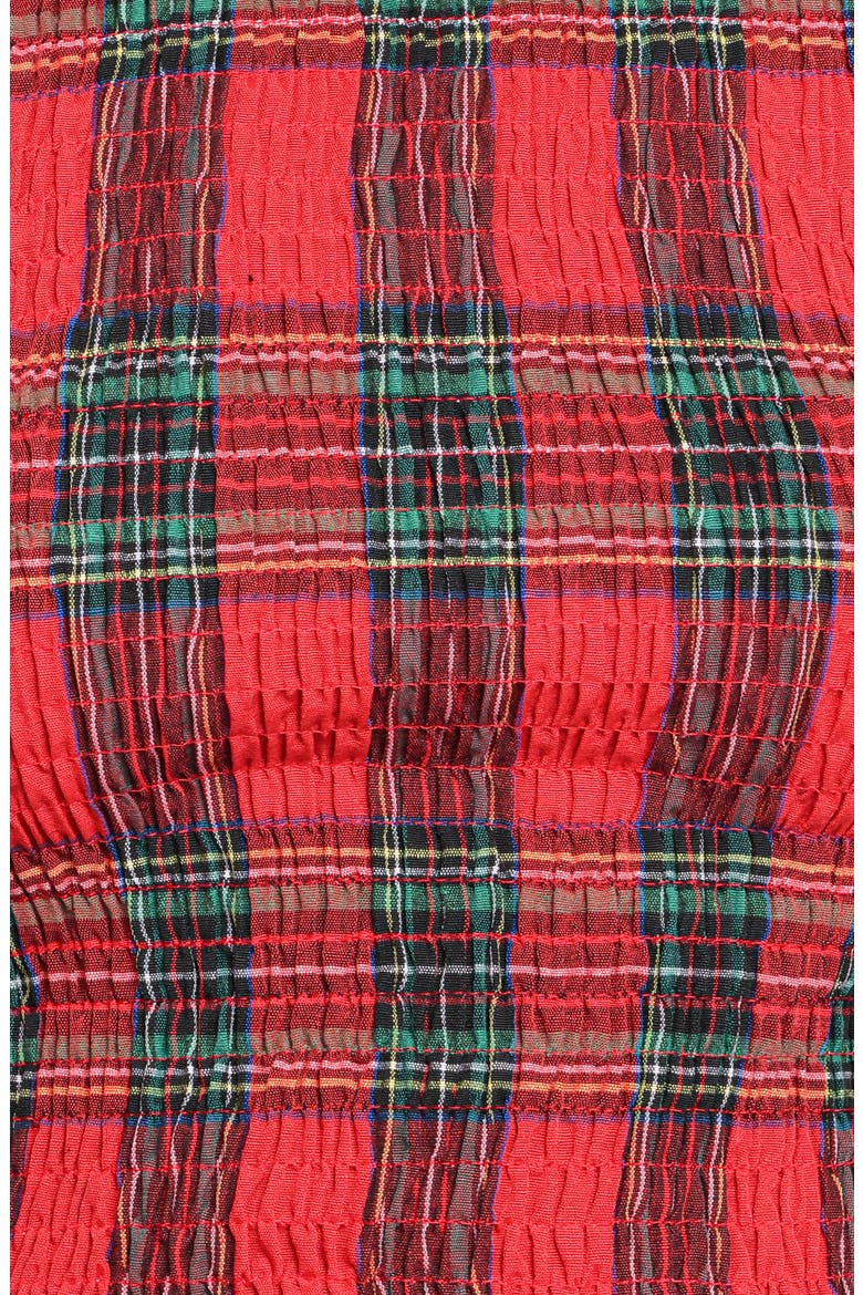 Lillee Smocked Crop Top, Alternate, color, RED PLAID