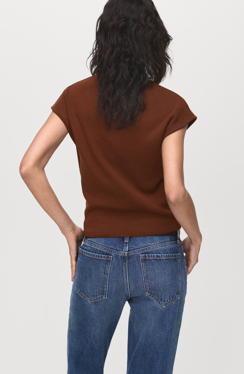 MANGO Mock Neck Sweater, Alternate, color, Brown