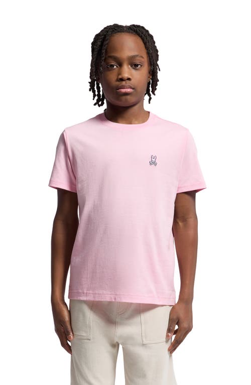 Shop Psycho Bunny Kids' Classic Logo Embroidered Crewneck T-shirt In Romance Rose