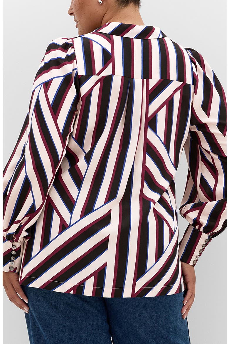 Haylee Striped Button Front Shirt, Alternate, color, TIMELESS STRIPE