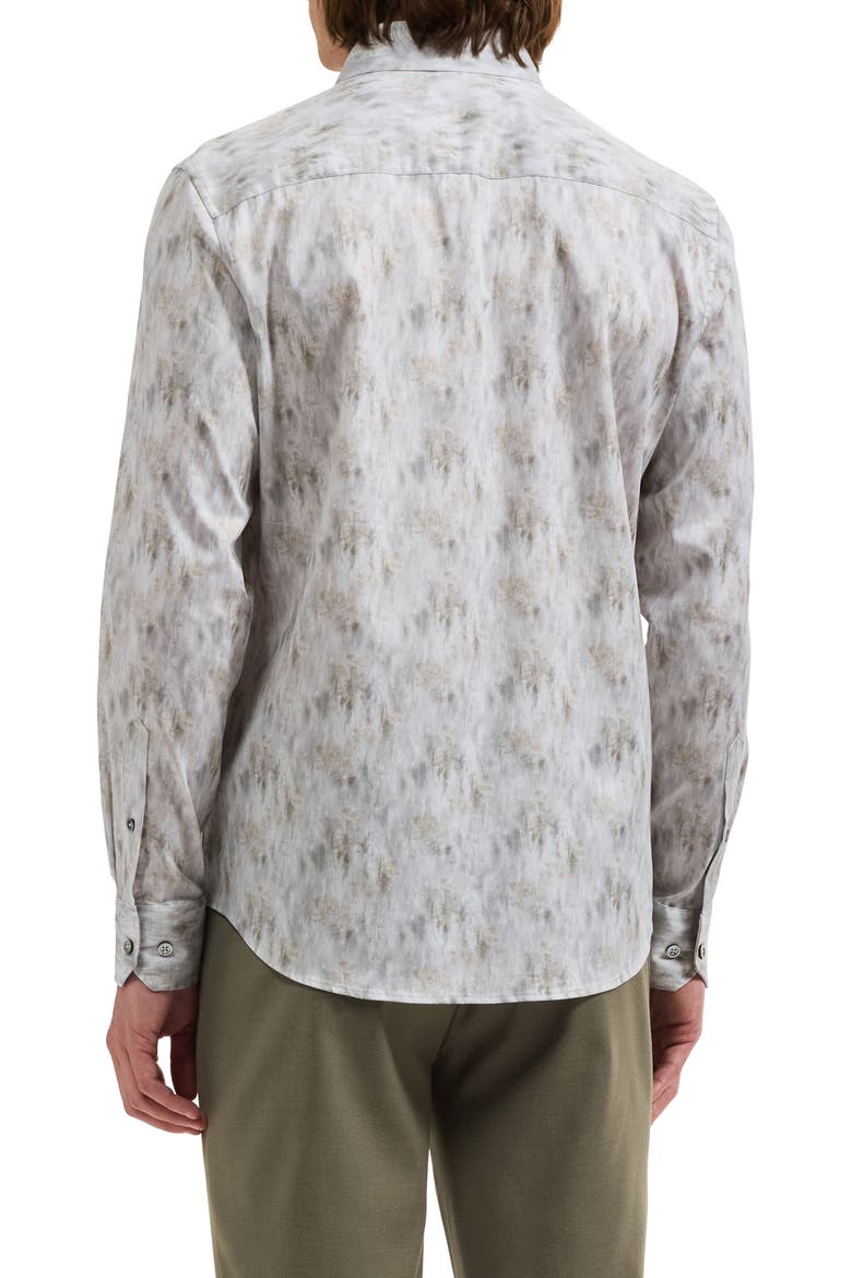 Julian Shaped Fit Print Stretch Button-Up Shirt, Alternate, color, LIMESTONE