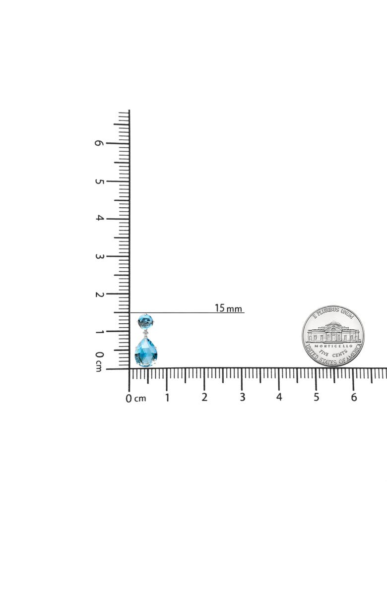 Haus of Brilliance 18K Gold 1/5 Ct Diamond with London Blue & Sky Blue Topaz Gemstone Dangle Earring, Alternate, color, White