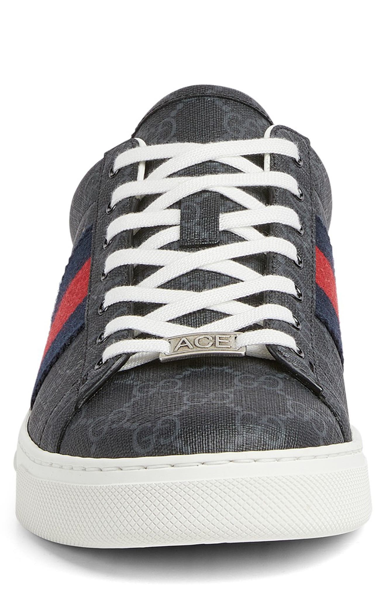 Gucci Ace Sneaker, Alternate, color, Black/ Blue/ Red
